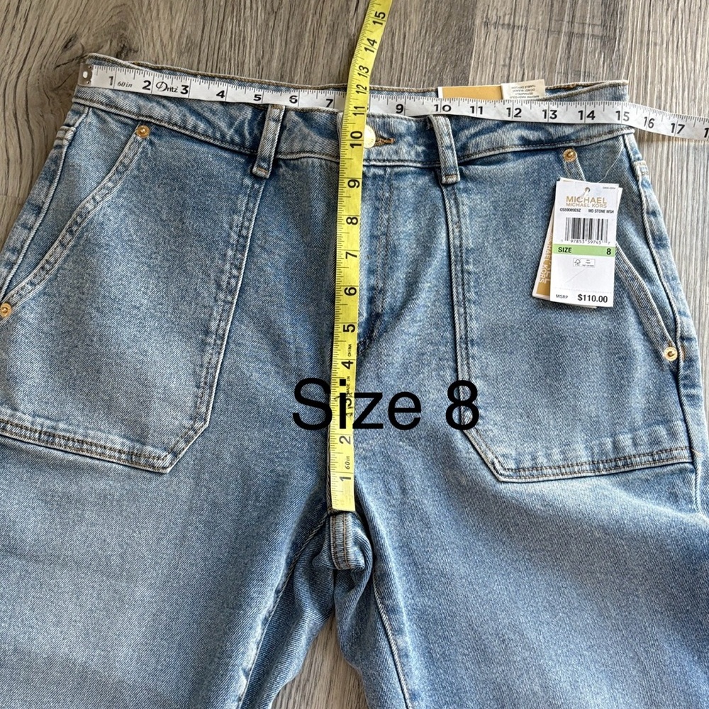 Michael Kors Selma Patch Pocket Cropped Flare Jeans Size 8 NWT - Picture 7 of 8